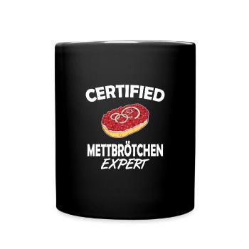 Mettbrötchen Mett Mettigel - Tasse einfarbig - Schwarz - Vorne
