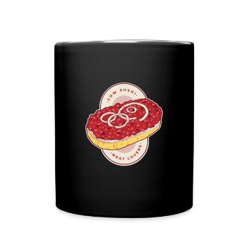 Mettbrötchen Mett Mettigel - Tasse einfarbig - Schwarz - Vorne