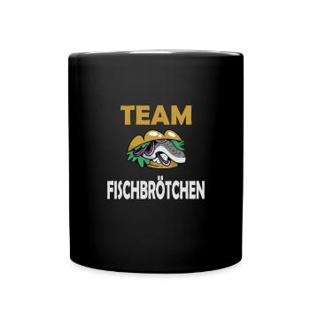 Fischbrötchen mit Pommes - Tasse einfarbig - Schwarz - Vorne