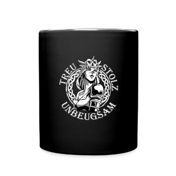 Schildmaid Wikinger Kriegerin - Tasse einfarbig - Schwarz - Vorne