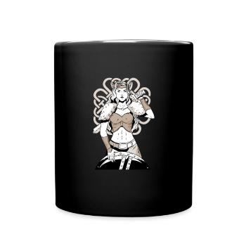 Schildmaid Wikinger Kriegerin - Tasse einfarbig - Schwarz - Vorne