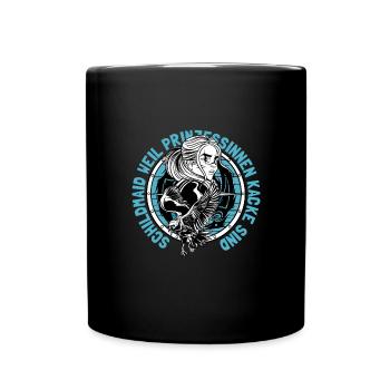 Schildmaid Wikinger Kriegerin - Tasse einfarbig - Schwarz - Vorne