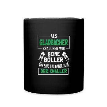 Mönchengladbach Fanartikel Gladbacher - Tasse einfarbig - Schwarz - Vorne