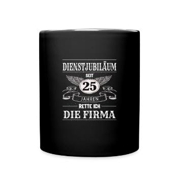 Firmenjubiläum 25 Jahre Dienst - Tasse einfarbig - Schwarz - Vorne