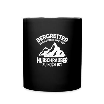 Bergretter Pistenwacht - Tasse einfarbig - Schwarz - Vorne