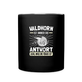 Waldhorn Hornspieler Waldhorn-Spieler - Tasse einfarbig - Schwarz - Vorne