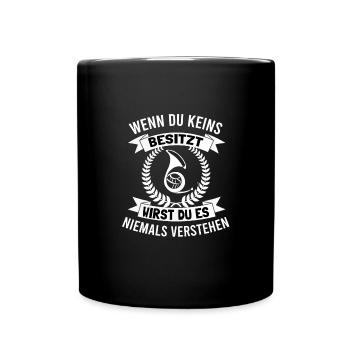 Waldhorn Hornspieler Waldhorn-Spieler - Tasse einfarbig - Schwarz - Vorne