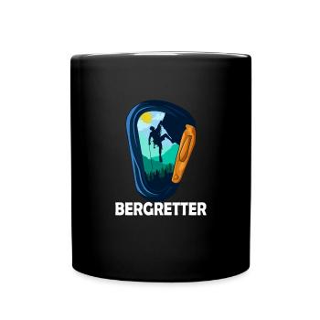 Bergretter Pistenwacht - Tasse einfarbig - Schwarz - Vorne