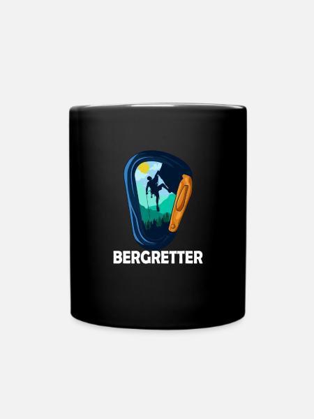 Bergretter Pistenwacht - Tasse einfarbig - Schwarz