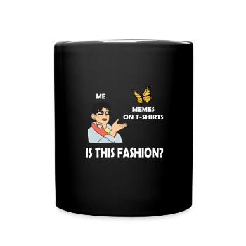 Witziges Anime Schmetterling Meme - Tasse einfarbig - Schwarz - Vorne