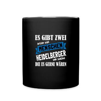 Heidelberger Schloss Heidelberg - Tasse einfarbig - Schwarz - Vorne