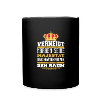 Fensterputzer Fensterreiniger Glasreiniger - Tasse einfarbig - Schwarz - Vorne