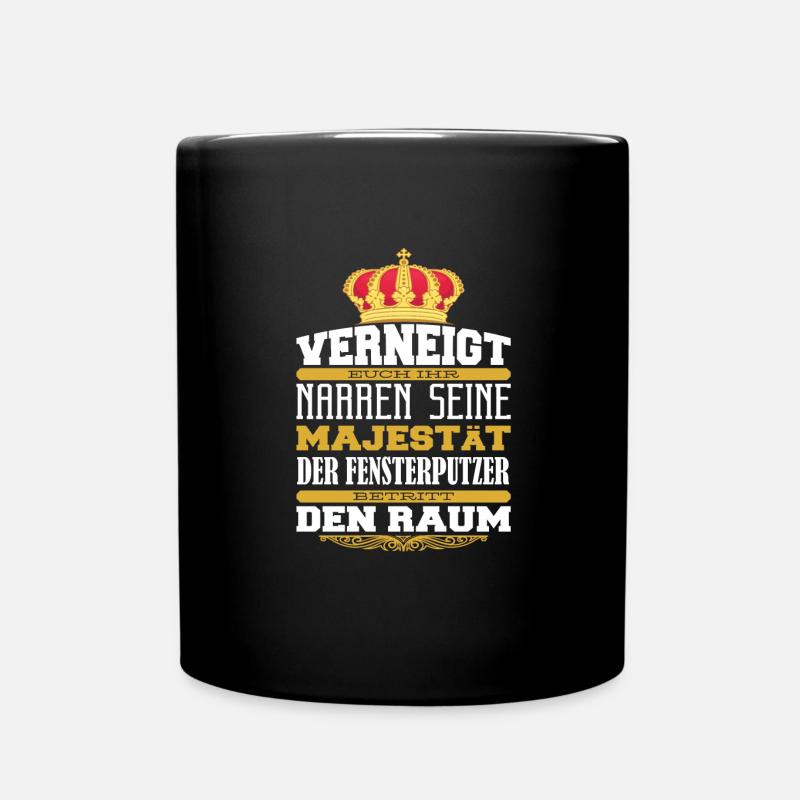 Fensterputzer Fensterreiniger Glasreiniger - Tasse einfarbig - Schwarz