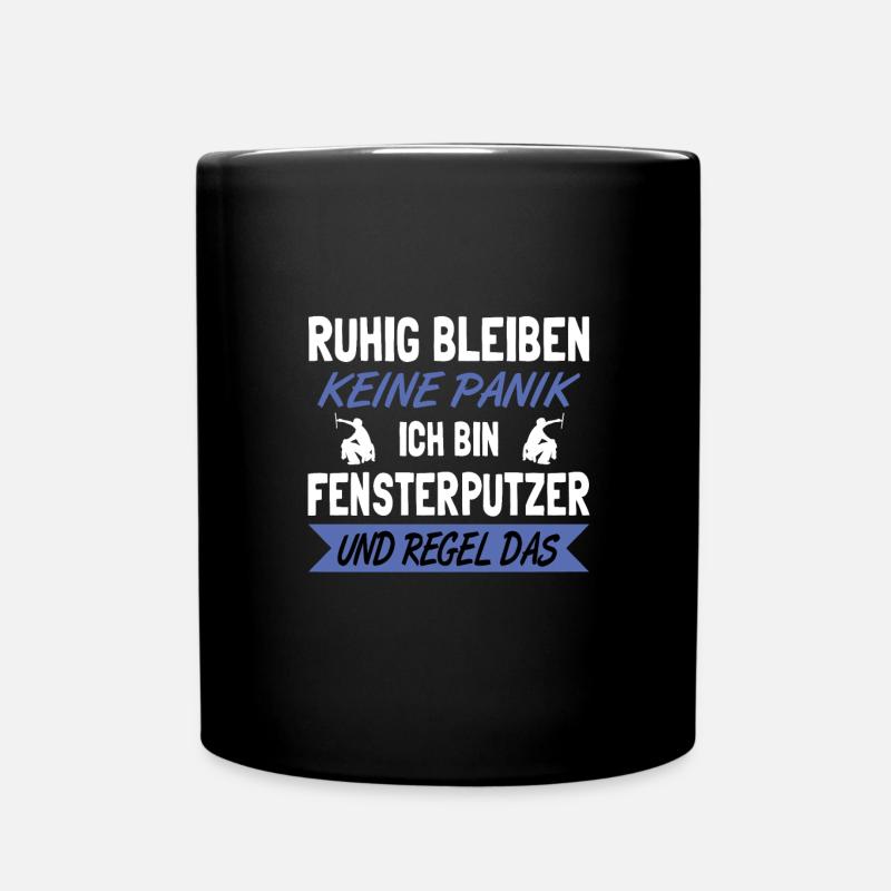 Fensterputzer Fensterreiniger Glasreiniger - Tasse einfarbig - Schwarz