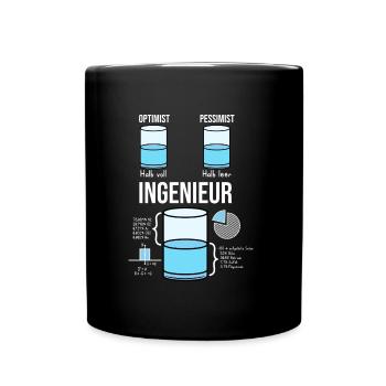 Lustiges Shirt für Ingenieure - Tasse einfarbig - Schwarz - Vorne