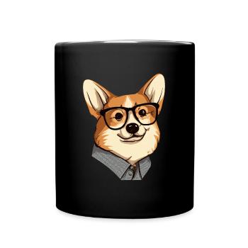 Smart Corgi Dog Lover chiot - Mug uni - noir - Devant