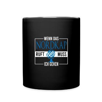 Nordkap Reise Norwegen Nordlichter - Tasse einfarbig - Schwarz - Vorne
