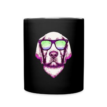 Hipster Labrador Retro Dog Retriever - Mug uni - noir - Devant