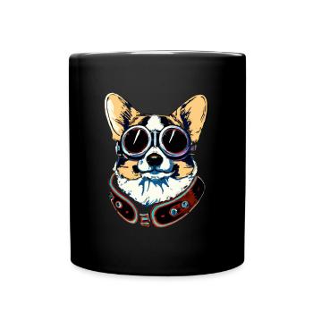 Corgi Vintage Dog Cadeau Welsh Corgi - Mug uni - noir - Devant