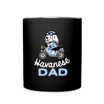 Chien Havanais Moto Chien Papa Cadeau Rétro - Mug uni - noir - Devant
