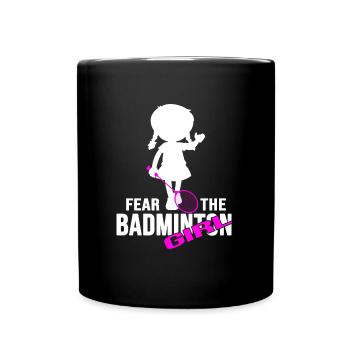 badminton federballspieler badminton-girl - Tasse einfarbig - Schwarz - Vorne