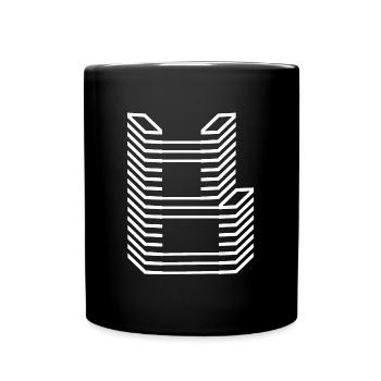 Einzigartiges Buchstaben-B-Logo-Design "Weiß" - Tasse einfarbig - Schwarz - Vorne