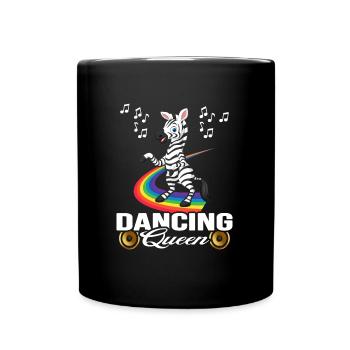 Danseur zèbre dansant dans l’arc-en-ciel - Mug uni - noir - Devant