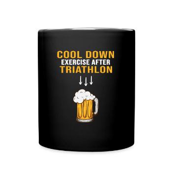 Triathlète de triathlon natation-cyclisme-course - Mug uni - noir - Devant