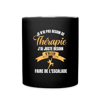 thérapie - escalade - Mug uni - noir - Devant