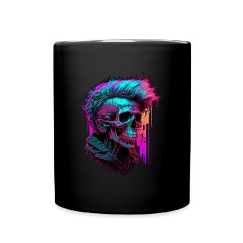 Apocalyptic Retro Punk Zombie - Full Colour Mug - black - Front