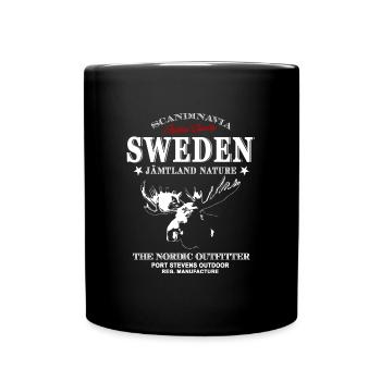 Schweden - Elch - Tasse einfarbig - Schwarz - Vorne