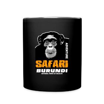 Burundi - Schimpanse - Tasse einfarbig - Schwarz - Vorne
