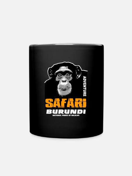 Burundi - Schimpanse - Tasse einfarbig - Schwarz
