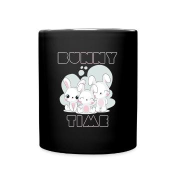 Bunny Time Rabbit Rabbits Graphique amusant - Mug uni - noir - Devant