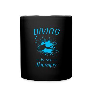 diving, tauchen, scuba diver - Tasse einfarbig - Schwarz - Vorne