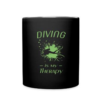 Tauchen, Spruch für Taucher, Scuba Diving, Diver - Tasse einfarbig - Schwarz - Vorne