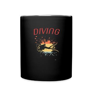 Tauchen, Taucher, Scuba Diving, Diver, - Tasse einfarbig - Schwarz - Vorne