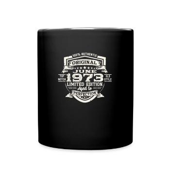 50e anniversaire Juin Millésime 1973 Bouclier original - Mug uni - noir - Devant