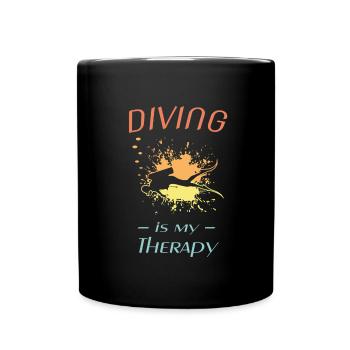 diving splash 4farbig - Tasse einfarbig - Schwarz - Vorne