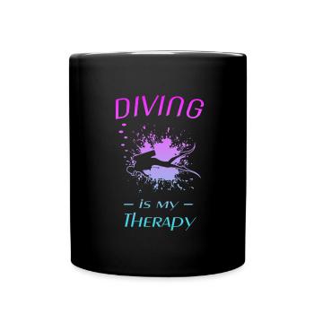Spruch für Taucher, Diving - Tasse einfarbig - Schwarz - Vorne