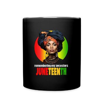 remembering my ancestors JUNETEENTH - Full Colour Mug - black - Front