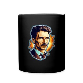 Nikola Tesla - Full Colour Mug - black - Front