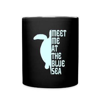 Turtle, Schildkröte - Tasse einfarbig - Schwarz - Vorne