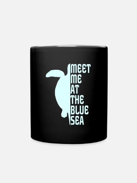 Turtle, Schildkröte - Tasse einfarbig - Schwarz
