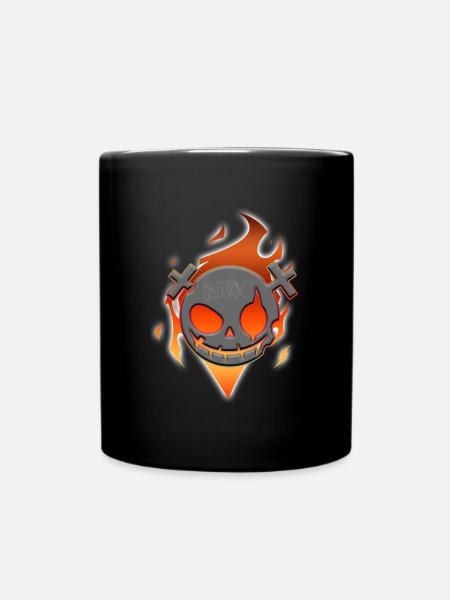 Crâne de flamme comique - Mug uni - noir