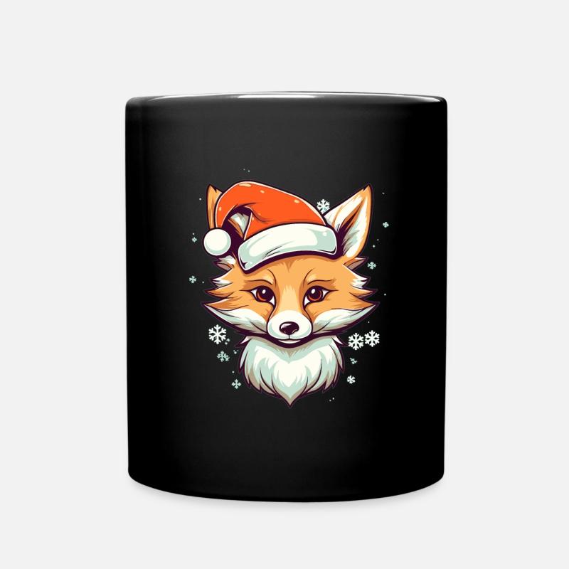 Fuchs Weihnachten Christmas - Tasse einfarbig - Schwarz