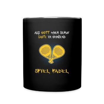 Padel PADELTENNIS Padelspieler Padelverein - Tasse einfarbig - Schwarz - Vorne