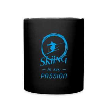 skiing is my passion - Tasse einfarbig - Schwarz - Vorne