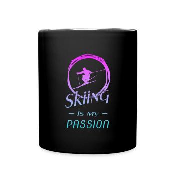 skiing - Tasse einfarbig - Schwarz - Vorne