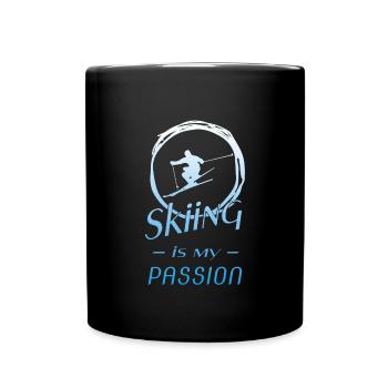 Ski fahren - Skifahren - Ski - Skiing - Tasse einfarbig - Schwarz - Vorne